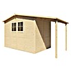 Bertilo Gartenhaus Plexi Apex 4 Plus (Außenmaß inkl. Dachüberstand (B x T): 209 x 435 cm, Holz, Natur, Mit Anbau) | BAUHAUS