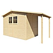 Bertilo Gartenhaus Plexi Apex 4 Plus (Außenmaß inkl. Dachüberstand (B x T): 209 x 435 cm, Holz, Natur, Mit Anbau) | BAUHAUS