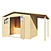 Bertilo Gartenhaus Plexi Apex 4 Plus (Außenmaß inkl. Dachüberstand (B x T): 209 x 435 cm, Holz, Natur, Mit Anbau) | BAUHAUS
