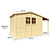 Bertilo Gartenhaus Plexi Apex 4 Plus (Außenmaß inkl. Dachüberstand (B x T): 209 x 435 cm, Holz, Natur, Mit Anbau) | BAUHAUS