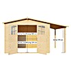 Bertilo Gartenhaus Plexi Apex 4 Plus (Außenmaß inkl. Dachüberstand (B x T): 209 x 435 cm, Holz, Natur, Mit Anbau) | BAUHAUS