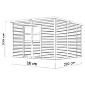 Bertilo Gartenhaus Borkum (Außenmaß inkl. Dachüberstand (B x T): 347 x 306 cm, Holz, Natur) | BAUHAUS
