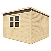Bertilo Gartenhaus Borkum (Außenmaß inkl. Dachüberstand (B x T): 347 x 306 cm, Holz, Natur) | BAUHAUS