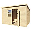 Bertilo Gartenhaus Borkum (Außenmaß inkl. Dachüberstand (B x T): 347 x 306 cm, Holz, Natur) | BAUHAUS