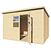 Bertilo Gartenhaus Borkum (Außenmaß inkl. Dachüberstand (B x T): 347 x 306 cm, Holz, Natur) | BAUHAUS