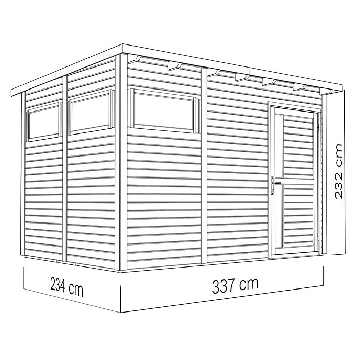Bertilo Gartenhaus Pentus 3 (Außenmaß inkl. Dachüberstand (B x T): 265 x 259 cm, Holz, Anthrazit) | BAUHAUS