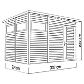 Bertilo Gartenhaus Pentus 3 (Außenmaß inkl. Dachüberstand (B x T): 265 x 259 cm, Holz, Anthrazit) | BAUHAUS