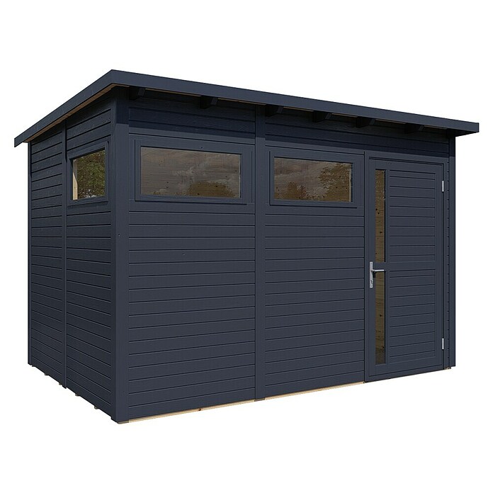 Bertilo Gartenhaus Pentus 3 (Außenmaß inkl. Dachüberstand (B x T): 265 x 259 cm, Holz, Anthrazit) | BAUHAUS