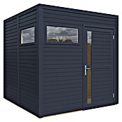 Bertilo Gerätehaus Cubus 2 (Außenmaß inkl. Dachüberstand (B x T): 240 x 226 cm, Holz, Anthrazit) | BAUHAUS