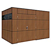 Bertilo Gerätehaus HPL 2 (Außenmaß inkl. Dachüberstand (B x T): 236 x 345 cm, Holz, Braun) | BAUHAUS