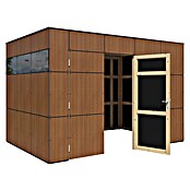 Bertilo Gerätehaus HPL 2 (Außenmaß inkl. Dachüberstand (B x T): 236 x 345 cm, Holz, Braun) | BAUHAUS