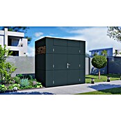 Bertilo Gerätehaus HPL Mini (Außenmaß inkl. Dachüberstand (B x T): 160 x 230 cm, Holz, Anthrazit) | BAUHAUS