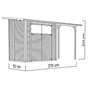 Bertilo Gerätehaus Pent Modern Plus (Außenmaß inkl. Dachüberstand (B x T): 157 x 418 cm, Holz, Natur) | BAUHAUS