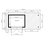 Bertilo Gerätehaus Pent Modern Plus (Außenmaß inkl. Dachüberstand (B x T): 157 x 418 cm, Holz, Natur) | BAUHAUS