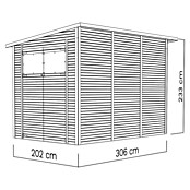 Bertilo Gerätehaus Pent Modern (Außenmaß inkl. Dachüberstand (B x T): 232 x 418 cm, Holz, Naturbelassen) | BAUHAUS
