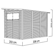 Bertilo Gerätehaus Pent Modern (Außenmaß inkl. Dachüberstand (B x T): 232 x 418 cm, Holz, Naturbelassen) | BAUHAUS