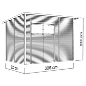Bertilo Gerätehaus Pent Modern (Außenmaß inkl. Dachüberstand (B x T): 232 x 418 cm, Holz, Naturbelassen) | BAUHAUS