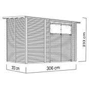 Bertilo Gerätehaus Pent Modern (Außenmaß inkl. Dachüberstand (B x T): 232 x 418 cm, Holz, Naturbelassen) | BAUHAUS
