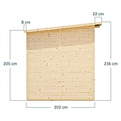 Bertilo Gerätehaus Pent Modern (Außenmaß inkl. Dachüberstand (B x T): 232 x 418 cm, Holz, Naturbelassen) | BAUHAUS
