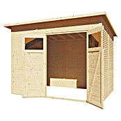 Bertilo Gerätehaus Pent Modern (Außenmaß inkl. Dachüberstand (B x T): 232 x 418 cm, Holz, Naturbelassen) | BAUHAUS