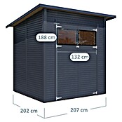 Bertilo Gerätehaus Pent Modern (Außenmaß inkl. Dachüberstand (B x T): 232 x 226 cm, Holz, Anthrazit) | BAUHAUS