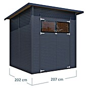 Bertilo Gerätehaus Pent Modern (Außenmaß inkl. Dachüberstand (B x T): 232 x 226 cm, Holz, Anthrazit) | BAUHAUS