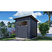 Bertilo Gerätehaus Pent Modern (Außenmaß inkl. Dachüberstand (B x T): 232 x 226 cm, Holz, Anthrazit) | BAUHAUS
