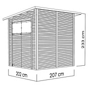 Bertilo Gerätehaus Pent Modern (Außenmaß inkl. Dachüberstand (B x T): 232 x 226 cm, Holz, Naturbelassen) | BAUHAUS