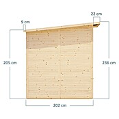 Bertilo Gerätehaus Pent Modern (Außenmaß inkl. Dachüberstand (B x T): 232 x 226 cm, Holz, Naturbelassen) | BAUHAUS