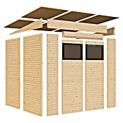 Bertilo Gerätehaus Pent Modern (Außenmaß inkl. Dachüberstand (B x T): 232 x 226 cm, Holz, Naturbelassen) | BAUHAUS