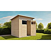 Bertilo Gerätehaus Pent Modern (Außenmaß inkl. Dachüberstand (B x T): 232 x 226 cm, Holz, Naturbelassen) | BAUHAUS