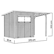 Bertilo Gerätehaus Pent Modern Plus (Außenmaß inkl. Dachüberstand (B x T): 232 x 418 cm, Holz, Natur) | BAUHAUS