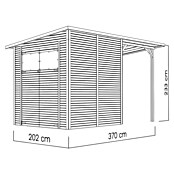 Bertilo Gerätehaus Pent Modern Plus (Außenmaß inkl. Dachüberstand (B x T): 232 x 418 cm, Holz, Natur) | BAUHAUS