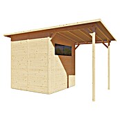 Bertilo Gerätehaus Pent Modern Plus (Außenmaß inkl. Dachüberstand (B x T): 232 x 418 cm, Holz, Natur) | BAUHAUS