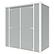 Bertilo Gerätehaus Box 1 (Außenmaß inkl. Dachüberstand (B x T): 110 x 208 cm, Holz, Grau) | BAUHAUS