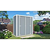 Bertilo Gerätehaus Box 1 (Außenmaß inkl. Dachüberstand (B x T): 110 x 208 cm, Holz, Grau) | BAUHAUS