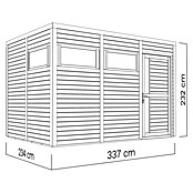 Bertilo Gartenhaus Cubus 3 (Außenmaß inkl. Dachüberstand (B x T): 240 x 336 cm, Holz, Naturbelassen) | BAUHAUS