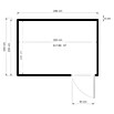 Bertilo Gartenhaus Cubus 3 Office (Außenmaß inkl. Dachüberstand (B x T): 240 x 336 cm, Holz, Naturbelassen) | BAUHAUS