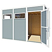 Bertilo Gartenhaus Cubus 3 (Außenmaß inkl. Dachüberstand (B x T): 240 x 336 cm, Holz, Hellgrau/ Weiß) | BAUHAUS
