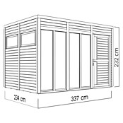 Bertilo Gartenhaus Cubus 3 Office (Außenmaß inkl. Dachüberstand (B x T): 240 x 336 cm, Holz, Anthrazit) | BAUHAUS