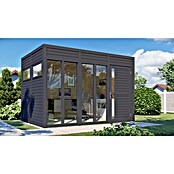 Bertilo Gartenhaus Cubus 3 Office (Außenmaß inkl. Dachüberstand (B x T): 240 x 336 cm, Holz, Anthrazit) | BAUHAUS