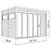 Bertilo Gartenhaus Cubus 3 Office (Außenmaß inkl. Dachüberstand (B x T): 240 x 336 cm, Holz, Naturbelassen) | BAUHAUS