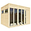 Bertilo Gartenhaus Cubus 3 Office (Außenmaß inkl. Dachüberstand (B x T): 240 x 336 cm, Holz, Naturbelassen) | BAUHAUS