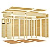 Bertilo Gartenhaus Cubus 3 Office (Außenmaß inkl. Dachüberstand (B x T): 240 x 336 cm, Holz, Naturbelassen) | BAUHAUS