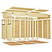 Bertilo Gartenhaus Cubus 3 Office (Außenmaß inkl. Dachüberstand (B x T): 240 x 336 cm, Holz, Naturbelassen) | BAUHAUS