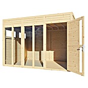 Bertilo Gartenhaus Cubus 3 Office (Außenmaß inkl. Dachüberstand (B x T): 240 x 336 cm, Holz, Naturbelassen) | BAUHAUS