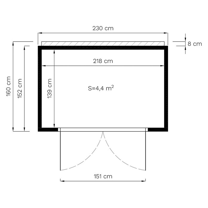 Bertilo Gerätehaus HPL Mini (Außenmaß inkl. Dachüberstand (B x T): 160 x 230 cm, Holz, Anthrazit) | BAUHAUS