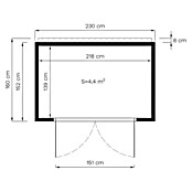 Bertilo Gerätehaus HPL Mini (Außenmaß inkl. Dachüberstand (B x T): 160 x 230 cm, Holz, Anthrazit) | BAUHAUS
