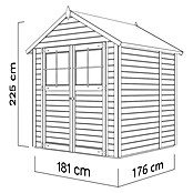 Bertilo Gartenhaus Osterbek (Außenmaß inkl. Dachüberstand (B x T): 191 x 202 cm, Holz, Natur) | BAUHAUS