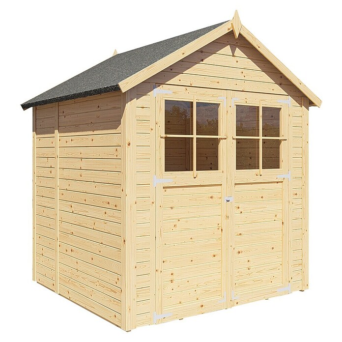 Bertilo Gartenhaus Osterbek (Außenmaß inkl. Dachüberstand (B x T): 191 x 202 cm, Holz, Natur) | BAUHAUS